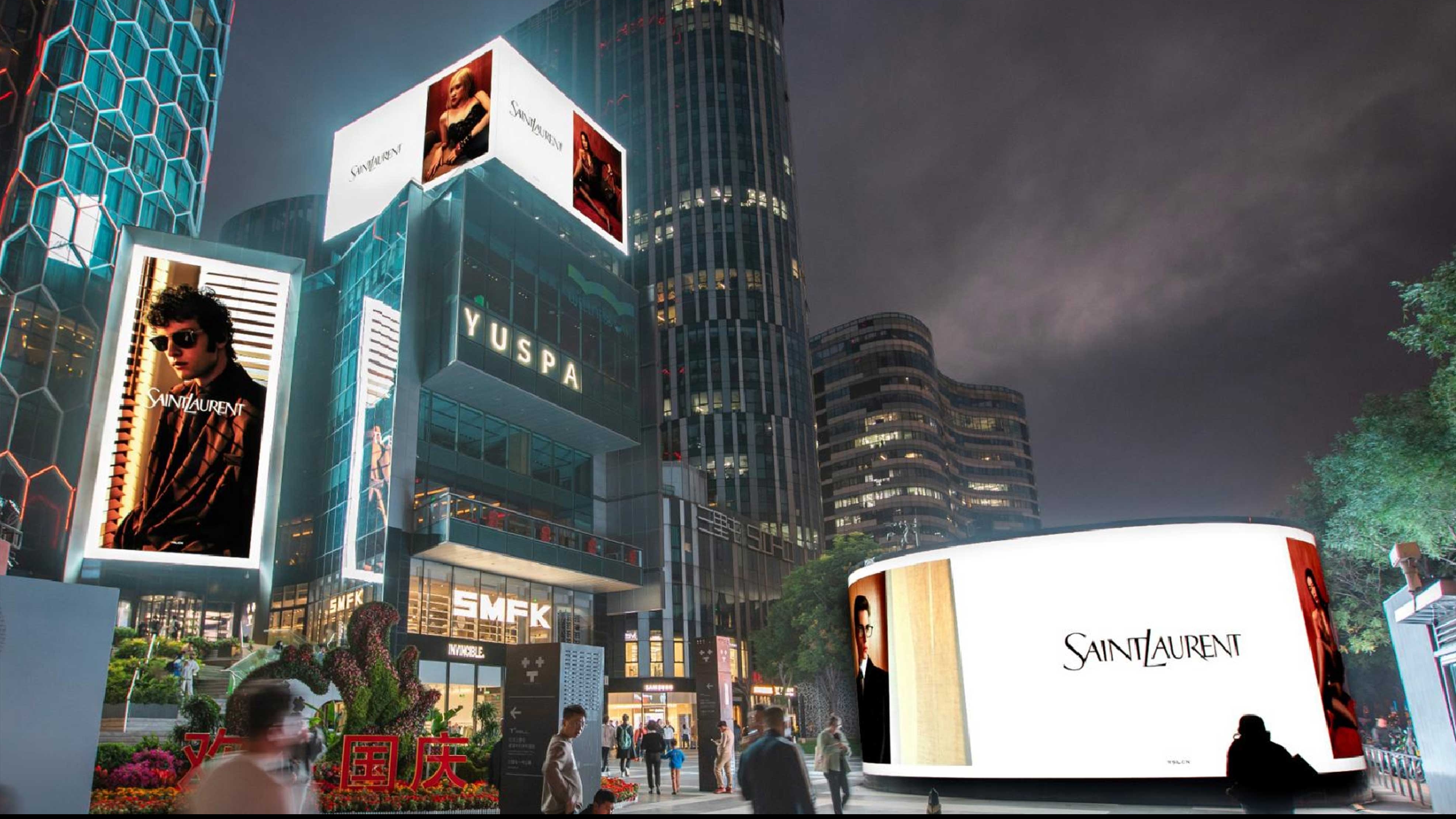 通盈中心创意场景、联动LED屏